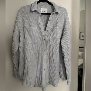 Aerie Light Gray Fave Waffle Shirt